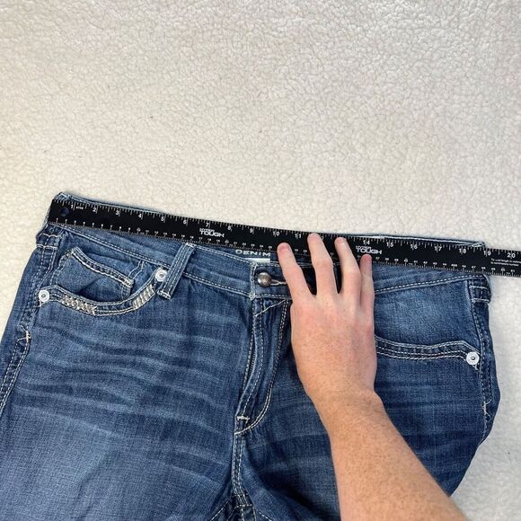 Ariat Denim Jeans Womens 33 Regular Blue Boyfriend Fit Dark Wash Stretch Denim - Picture 12 of 16